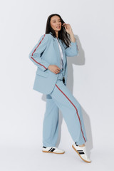 Sky Stripe Boyfriend Blazer