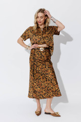 Animal Silky Bias Skirt