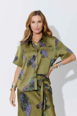 Olive Silky Pocket Shirt