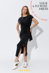 Vintage Charcoal Cotton Harlow Dress