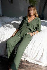 Khaki Ripple Hoodie Shirt