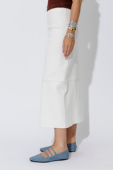 White Denim A-Line Skirt