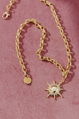 Gold Diamonte Sun Necklace