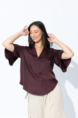 Chocolate Milan Fluted Blogger Shirt