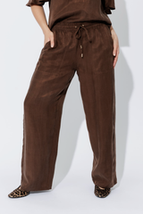 Mocha Cupro/Linen Pant