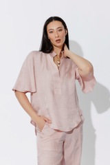 Pink Cupro/Linen Blogger Shirt
