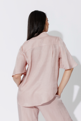 Pink Cupro/Linen Blogger Shirt