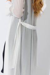 White Sheer Chiffon Trench