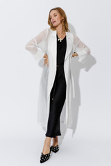 White Sheer Chiffon Trench