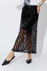 Black Sequin Diamond Skirt