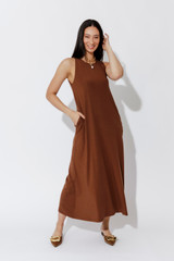 Brown Tencel Maxi Dress
