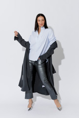 Silver Metallic Zip Pant