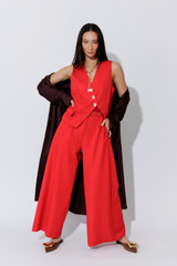 Red Pinstripe Sisca Vest