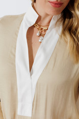 Sand Contrast Blogger Shirt