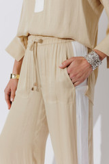 Sand Contrast Panel Pant