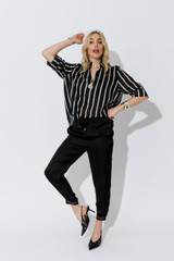 Black/Grey Oversized Blogger Shirt