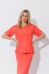 Orange Cupro Bias Top