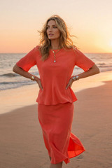 Orange Cupro Bias Top