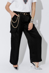 Black Cargo Barrel Pant