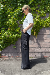 Black Cargo Barrel Pant