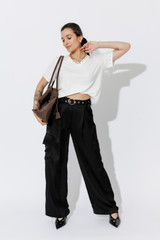 Black Cargo Barrel Pant