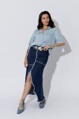 Light Denim Tencel Pocket Shirt