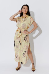 Yellow Shells Shirt Dress