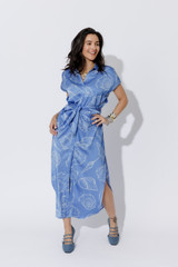 Blue Shells Shirt Dress