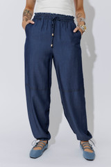 Dark Denim Tencel Shell Pant