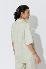 Chartreuse Stripe Fluted Blogger Shirt