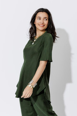 Forest Cupro/Linen Bias Top