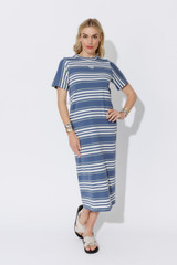 Blue Stripe Cotton Sport Dress