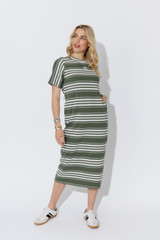 Sage Stripe Cotton Sport Dress