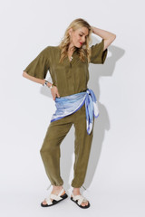 Soft Khaki Cupro Dart Pant