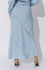 Light Denim Tencel Bias Skirt