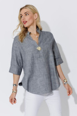 Navy Oversized Blogger Shirt