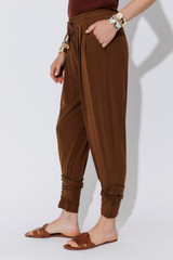 Brown Tencel Tie Pant