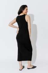 Black Contrast Tencel Harlow Dress