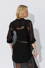 Black Chiffon Oversized Blogger Shirt