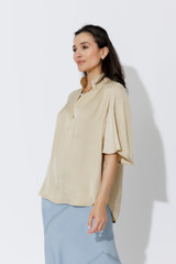 Sand Glow Fluted Blogger Shirt