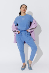 Cornflower Washed Cotton Slouch Pant