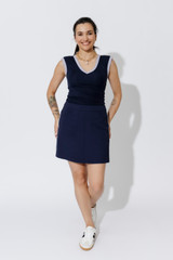 Navy Euro Sport Mini Skirt