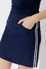 Navy Euro Sport Mini Skirt