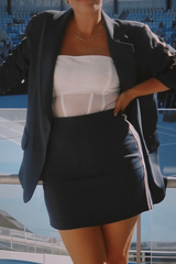 Navy Euro Sport Mini Skirt