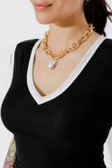 Black Tencel Trim Cami