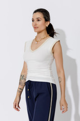 White Tencel Trim Cami