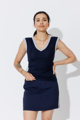 Navy Tencel Trim Cami