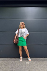 Green Euro Sport Mini Skirt