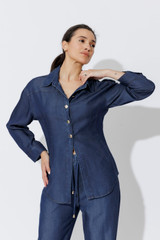 Dark Denim Tencel Hourglass Shirt