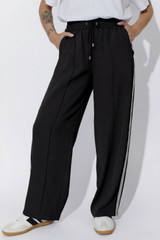 Black Euro Pintuck Sport Pant